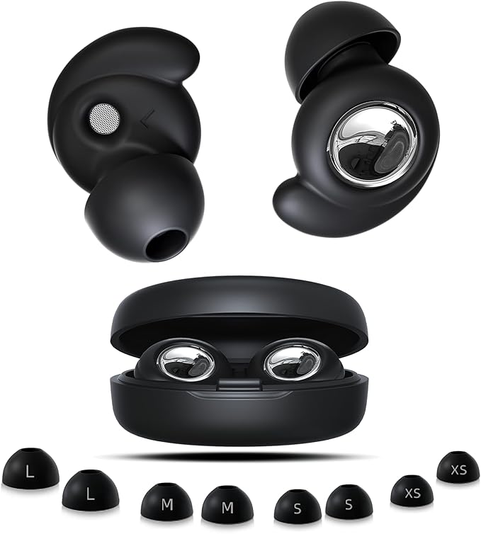Noise Cancelling Ear Plugs for Sleeping, Reusable 45db Ear Plugs for Noise Reduction, Hearing Protection Earbuds with 8 Ear Tips, Washable Silicone Earplugs for Concert, Travel and Work