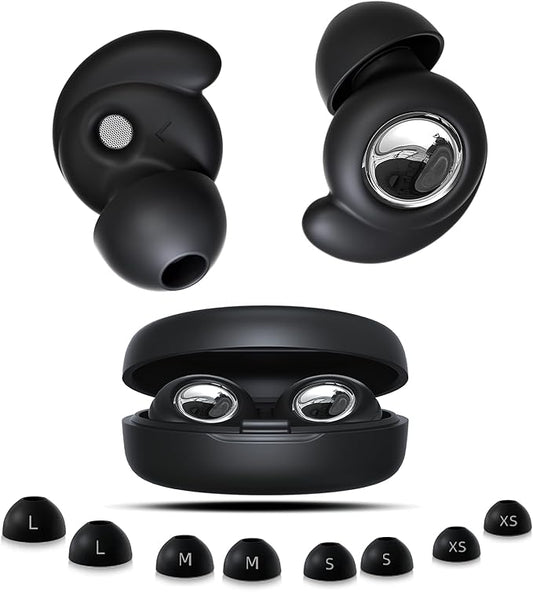 Noise Cancelling Ear Plugs for Sleeping, Reusable 45db Ear Plugs for Noise Reduction, Hearing Protection Earbuds with 8 Ear Tips, Washable Silicone Earplugs for Concert, Travel and Work