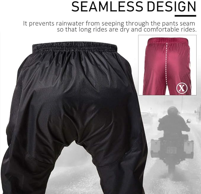 ILM Motorcycle Rain Suit for Men Waterproof Resistant Raincoat 6 Pockets 2 Pieces Packable Rainwear Jacket and Pants Model RS02
