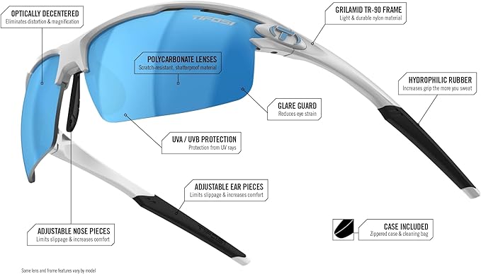 Rivet Sport Sunglasses, Ideal For Cycling, Golf, Pickleball, Running And Tennis