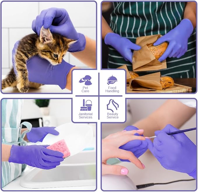 Safe Health Nitrile Imperial Blue Disposable Gloves, 4.5Mil, Powder & Latex Free