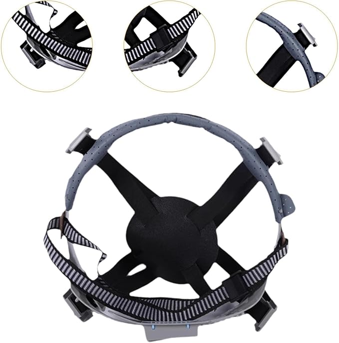 4 Point Attachment Hard Hat Replacement Ratchet Suspension Construction Hard Hat Liner Adjustable Universal Accessories Bump Cap Insert, Replaceable Helmet Accessory, Push Adjustment