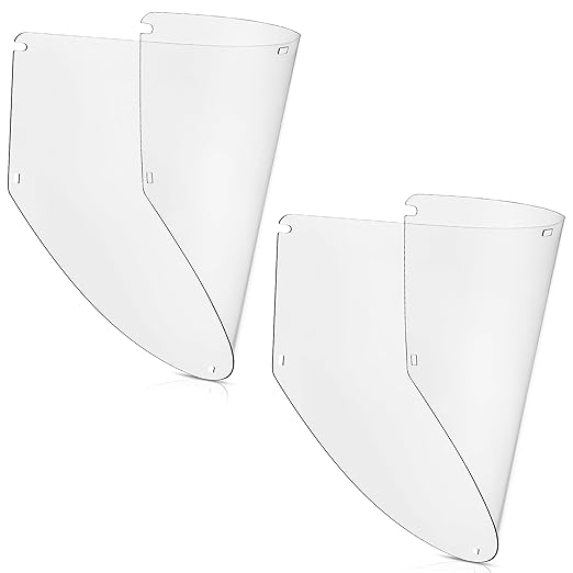 Feekoon 2 Pack Replacement Window Compatible with Jackson Safety MAXVIEW Premium Face Shield Mask, Face Shield Replacement Lens for Grinding, Cutting, Clear Tint, Polycarbonate, Uncoated
