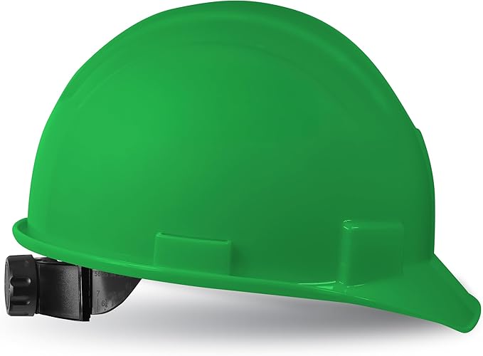 GE Cap Style Hard Hat, 4-Point Ratchet Suspension, Earmuff Slots, High Impact Resistant, Sweat-Wicking Sweatband, Meets ANSI Z89.1-2014, Comfortable, Durable, and Protective - Green, Non-Vented
