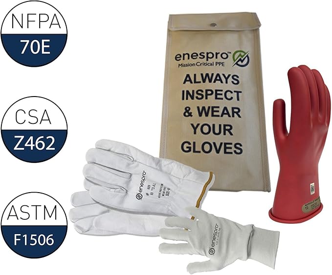 Class 00 Rubber Voltage Insulating Glove Premium Kit
