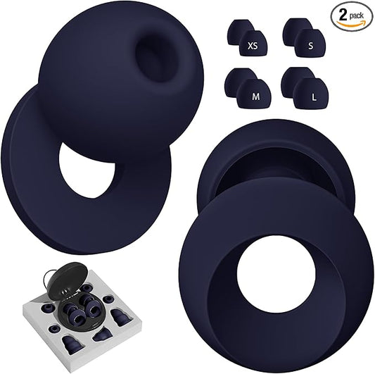 Sleeping Ear Plugs for Restful Nights – Reusable Noise Cancelling Ear Plugs with Noise Reduction (Midnight Blue)