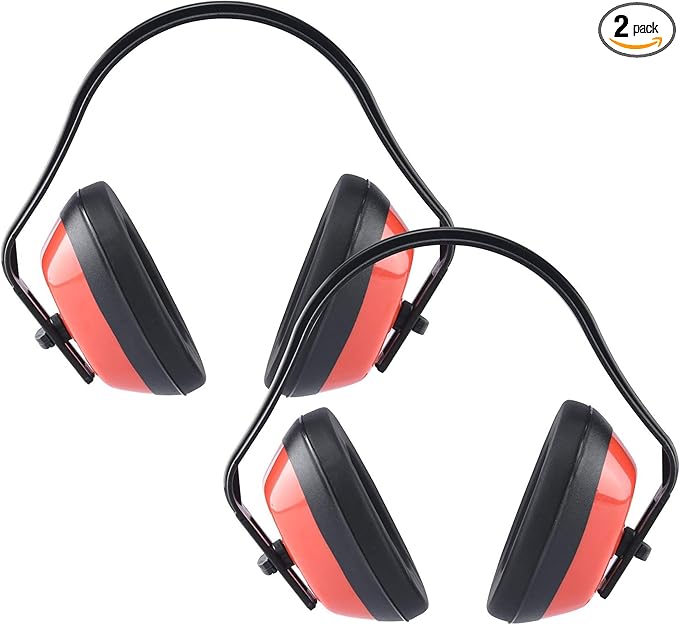 Neiko 53925A Adjustable Safety Earmuffs for Noise Reduction, ANSI S3.19-1974 Approved Ear Protection, NRR 26 dB, Pack of 2