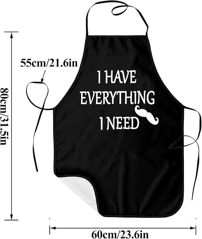 2Pcs Aprons Funny I Have Everything & I Am Everything Cooking Kitchen Aprons for Women Men Chef Valentine's Day Anniversary Wedding Gifts for Couple Cool Bridal Engagement Gifts