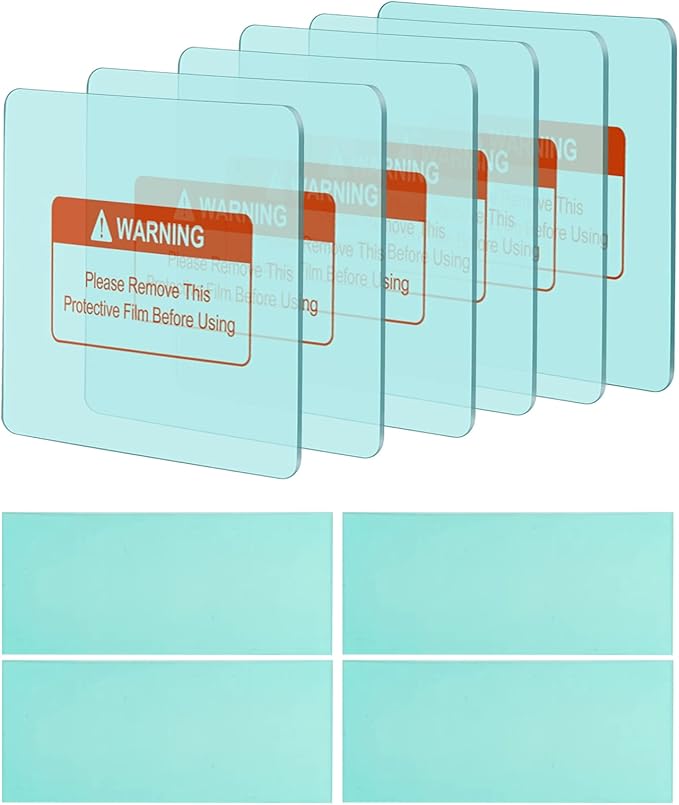 10 PCS Welding Helmet Lens Clear Cover 6 Outer (4.5"x3.5") 4 Inner (4.1"x2.1") Replaceable Protective Cover Lens Welding Accessories