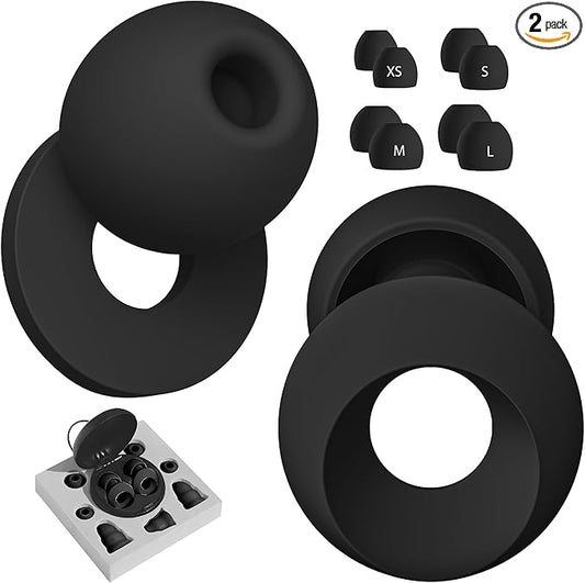 Sleeping Ear Plugs for Restful Nights – Reusable Noise Cancelling Ear Plugs with Noise Reduction (Black)
