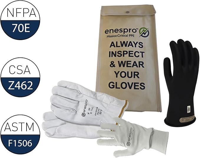 Class 00 Rubber Voltage Insulating Glove Premium Kit