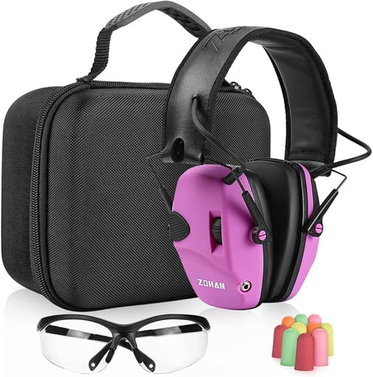 ZOHAN EM054 Electronic Ear Protection for Shooting Range with Sound Amplification Noise Reduction, Ear Muffs for Gun Range