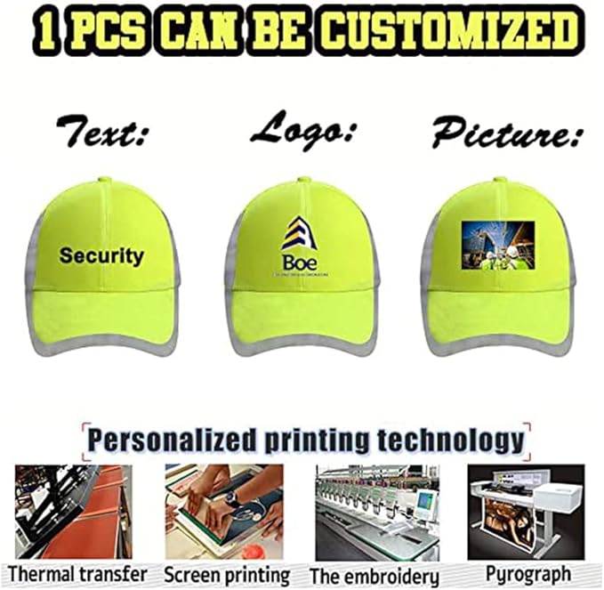 Customizable Safety Bump Cap Baseball Cap Style Hard Hats for Men and Women Lightweight Safety Hat with Reflective Stripes,Print