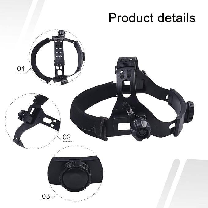 Miller Compatible Welding Headgear Replacement Suspension Adjustable Headband with Round Square Hole for Welding Hood Helmet Solar Auto Darkening Mask (2#)