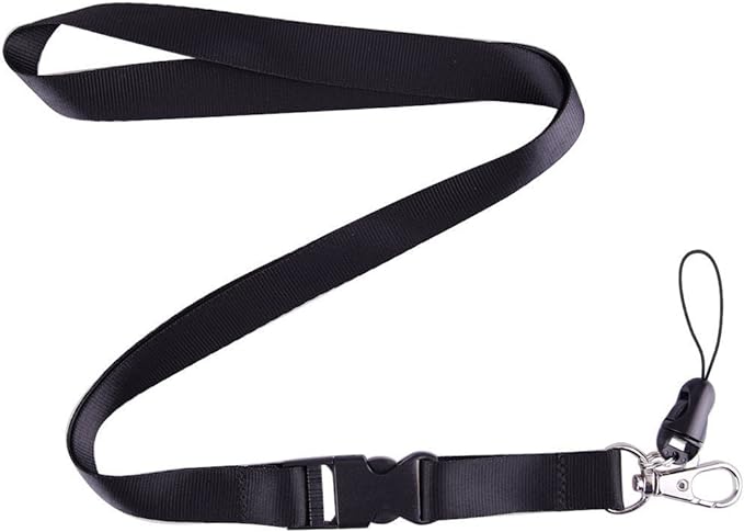 YOUOWO Office Neck Lanyards,Detachable Buckle Enhanced Model Hook Breakaway Strap Quick Release Safety Lanyard for id Badge,Key,Women,Men Cell Phones,USB,Whistles,Nylon Black 5 Pack