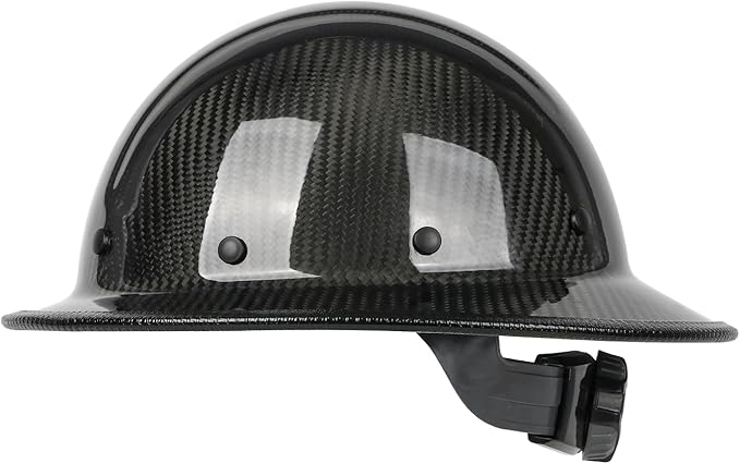 GREEN DEVIL Carbon Fiber Full Brim Hard Hat OSHA & ANSI Rated Hardhat for Men with Brim Guard