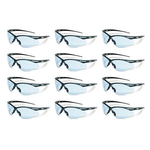 Jackson Safety SG Safety Glasses - Eye Protection for Men & Women - ANSI Z87.1 - Pack of 12 (Multiple Styles)