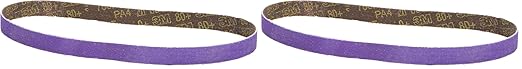 3M Cubitron II File Belt, 33446, 80+ Grit, 1/2 in x 18 in, File Belts, Resin Bonded, Spot Weld Removal, Pack of 20