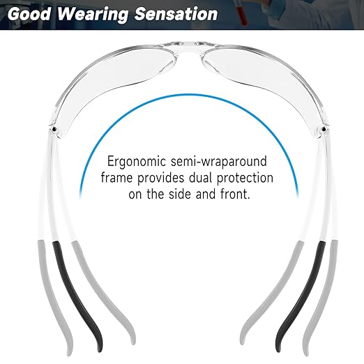 100 Pack Safety Glasses ANSI Z87.1 Scratch Resistant Eyewear for Women Man Lab Goggles Eye Protection