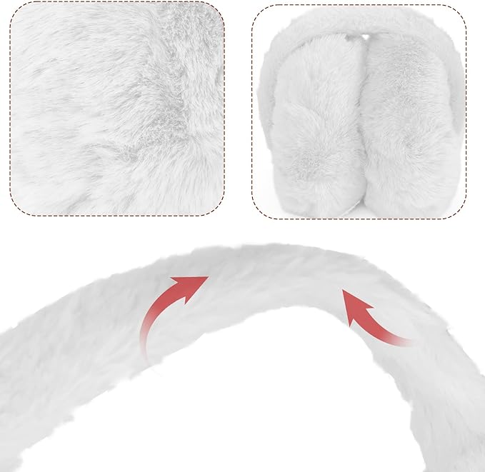 1 Pcs Headband Winter, Ear Muffs for Women & Men, Foldable Fluffy Earmuffs with Headband, Headband Winter