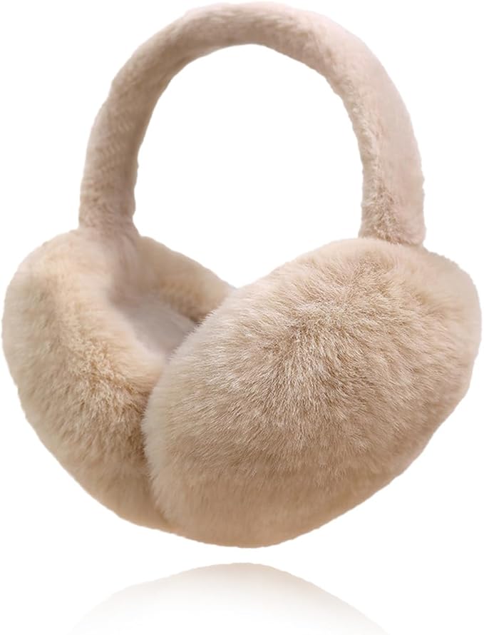Ear Muffs for Winter Women Men, Adjustable Faux Fur Earmuffs, Fluffy Ear Warmers, Foldable Ear Warmer Earmuffs