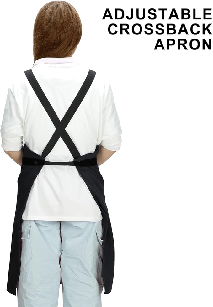 chef apron for men with Pockets - Cotton Canvas Cross Back Chefs cooking Aprons,for kitchen,restaurant,grilling