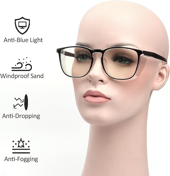 Outray 2 Pairs Anti Fog Safety Goggles Protective Glasses Blue Light Blocking Eyeglasses for Men Women