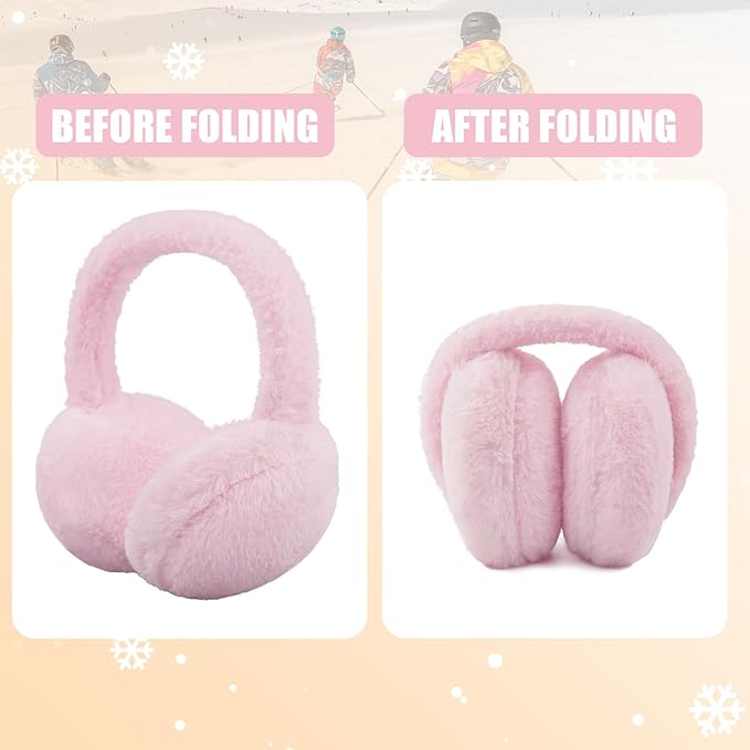 Kids Winter Earmuffs Baby Warm Ear Muff Girls Cute Furry Ear Warmers Boys Foldable Ear Covers for Cold Weather