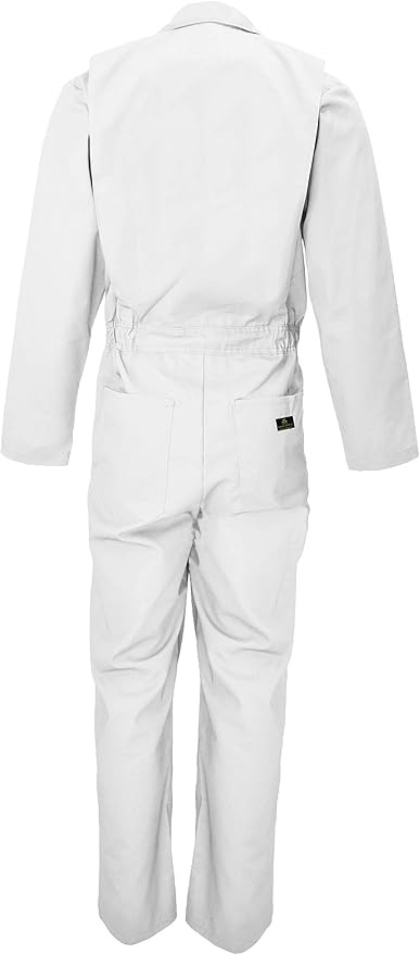 Natural Uniforms Mens Long Sleeve Zip Up Twill Coverall, Stain and Wrinkle Resistant