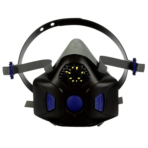 3M Respirator, Secure Click Half Face Reusable Respirator with Speaking Diaphragm and Push Button Seal Check, HF-803SD, Sweeping, Sanding, Grinding, Sawing, Dust, Large