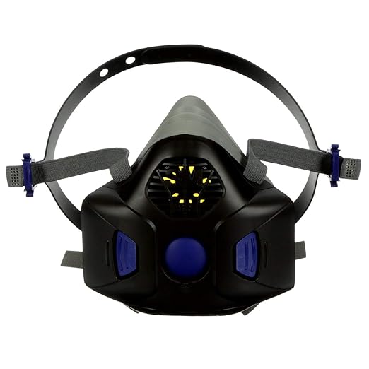3M Respirator, Secure Click Half Face Reusable Respirator with Speaking Diaphragm and Push Button Seal Check, HF-802SD, Sweeping, Sanding, Grinding, Sawing, Dust, Medium