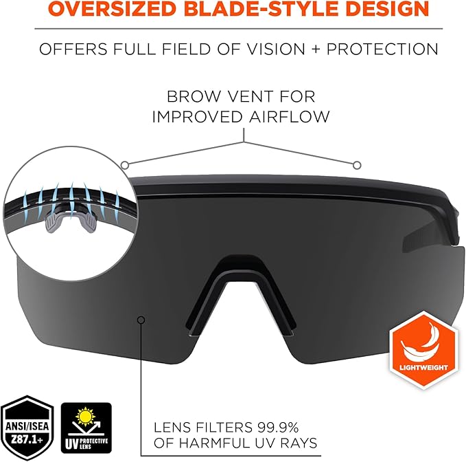 Ergodyne Skullerz AEGIR Polarized Safety Sunglasses with Fog Off+ Tinted Lens, Anti Fog Safety Glasses, Anti-Scratch Lenses