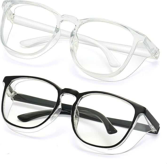 Outray 2 Pairs Anti Fog Safety Goggles Protective Glasses Blue Light Blocking Eyeglasses for Men Women