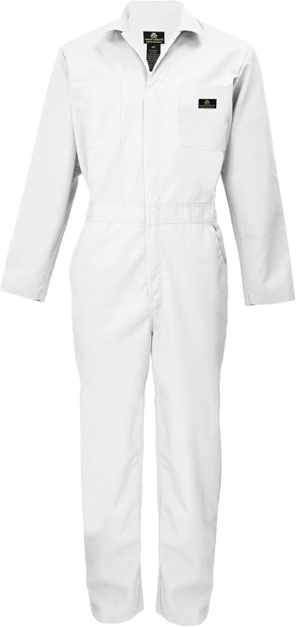 Natural Uniforms Mens Long Sleeve Zip Up Twill Coverall, Stain and Wrinkle Resistant