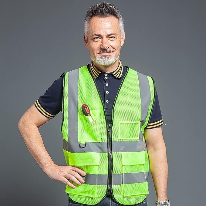 Tydon Guardian Reflective Safety Vest for Women Men High Visibility Security With Pocket Zipper Front Meet ANSI/ISEA Standard