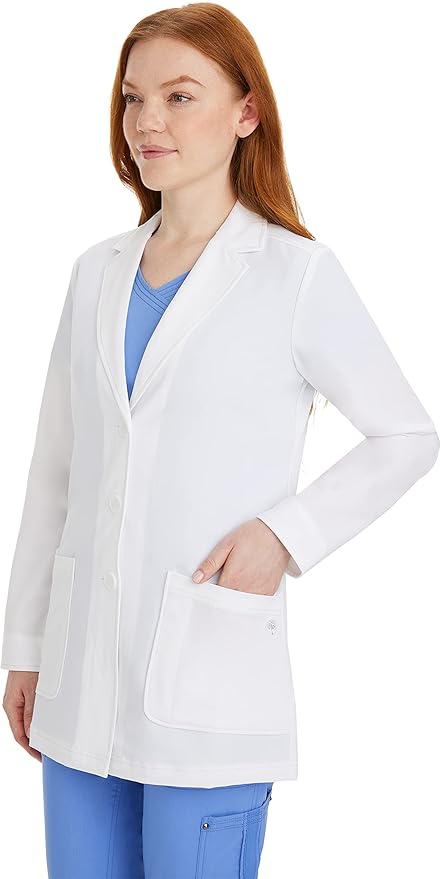 Healing Hands Lab Coat Women 3 Pocket Full Sleeve Mid-Length 5053 Faith The White Coat Minimalist Collection