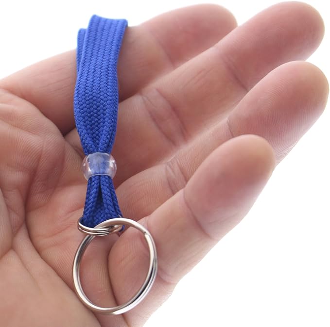 Specialist ID Bulk 100 Pack - Heavy Duty Breakaway Lanyards for Keys and ID Badges with Key Chain Split Ring - Break-Away Clasp and Keychain Keyring/Badge Holder Attachment (Royal Blue)…