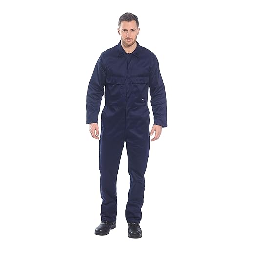 Portwest S999 Men's Euro Workwear Polycotton Coverall Boiler Suit Overall Navy, 5X-Large
