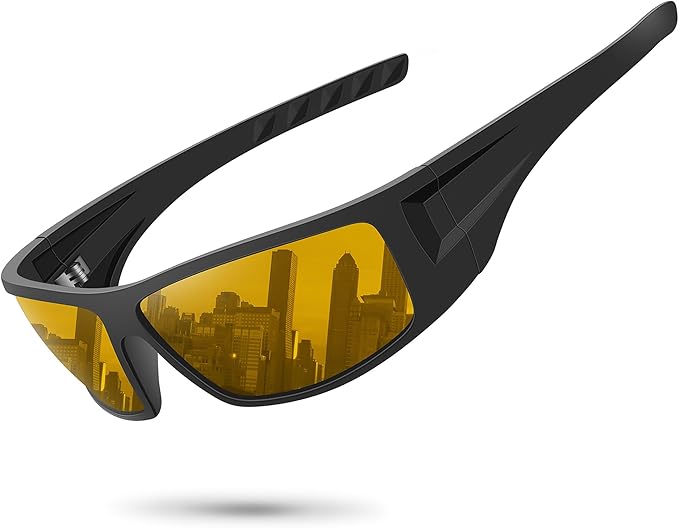 Polarized Sports Sunglasses for Men Women Unbreakable Frame Cycling Fishing Wrap Around Sunglasses UV400 Protection