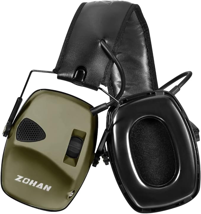 ZOHAN EM054 Electronic Shooting Ear Protection with Sound Amplification, Slim Active Noise Reduction Earmuffs for Gun Range
