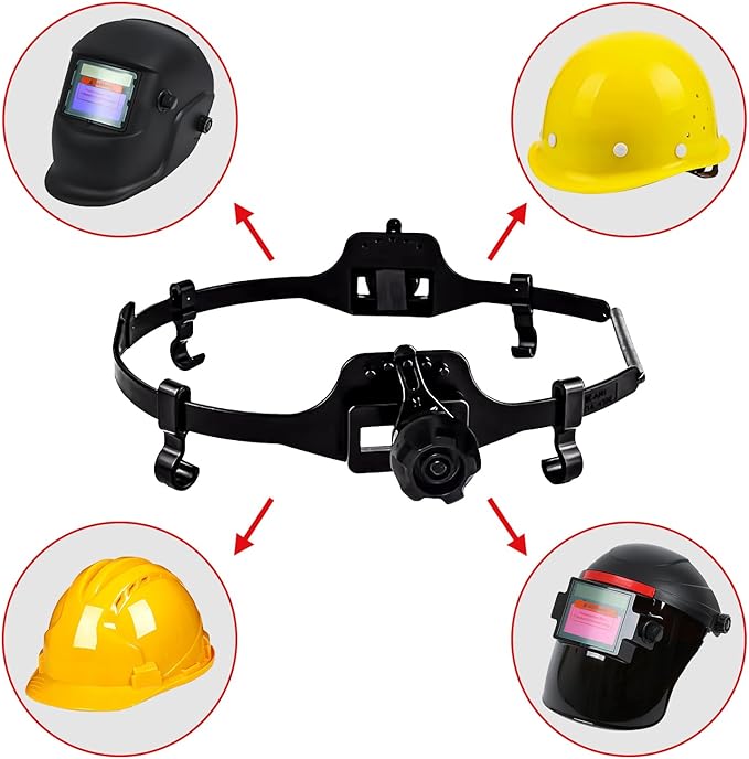Universal Hard Hat Adapter Replacement Speedyloop Suspension, Adjustable Clip-On Bracket for Safety Helmets