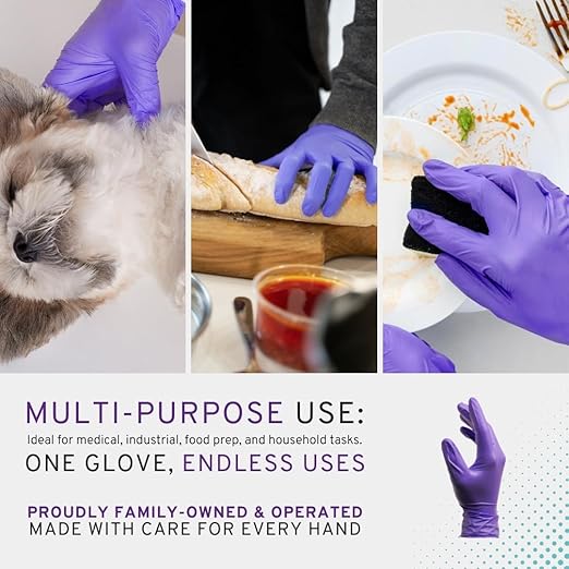SafeWay Nitrile Gloves, 4000 Ct, Large, Powder-Free, Latex-Free, All-Purpose, Professional Disposable Gloves with Textured Fingertips for Medical Use, Food Prep, Cleaning, Tattoo & More