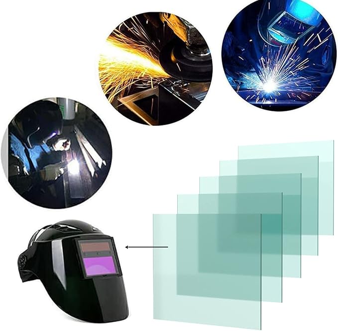 4.33''x3.54'' Welding Helmet Hood Clear Lens Cover, Universal Welding Protective Lens Replacement (20pcs)