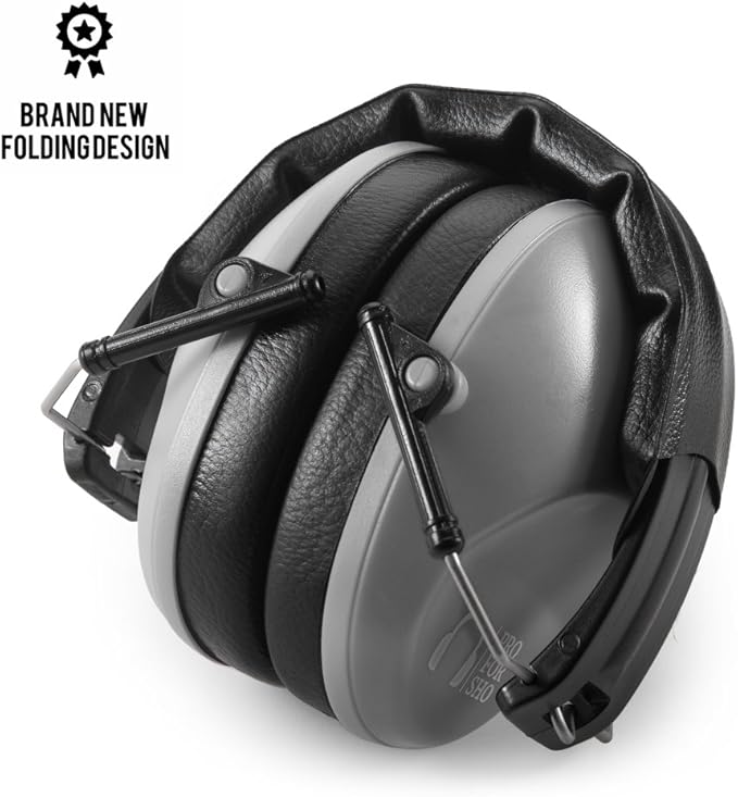 Pro For Sho 34dB NRR Hearing Protection Ear Muffs - Highest NRR in Compact Design, Ear Protection for Shooting, Mowing, Work