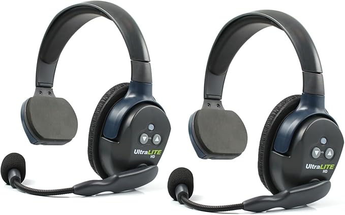 Eartec UL2S Ultralite Full Duplex Wireless Headset Communication for 2 Users - 2 Single Ear Headsets with SolidSignal Cleaning Wipes Bundle