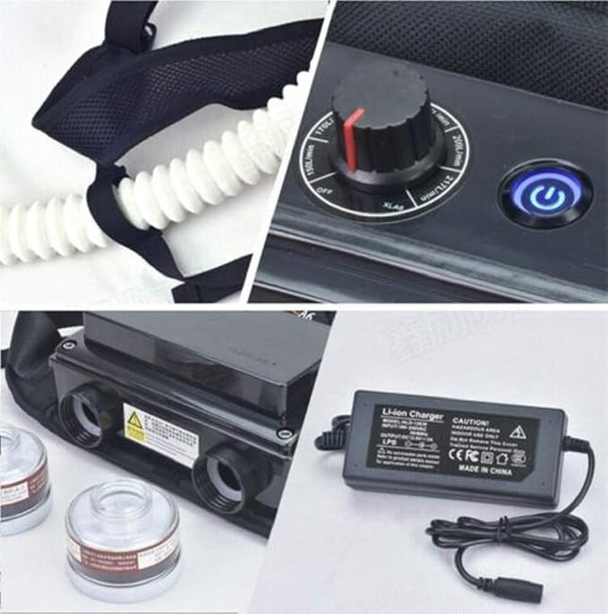 PAPR Powered Air Purifying Respirator Assembly Kit, Belt-Mounted with Back Pack(XLSFA6-HY01, 300 lpm)