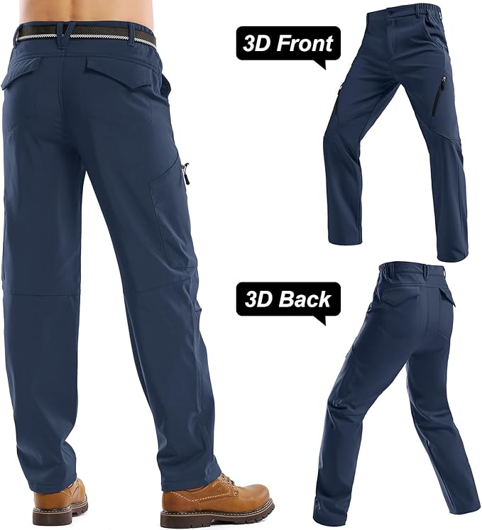 Jessie Kidden Mens Waterproof Hiking Pants, Outdoor Snow Ski Fishing Fleece Lined Insulated Soft Shell Winter Pants