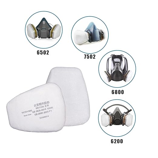 400PCS 5N11 Respirator Filter Cotton,Replacement Particulate Filter Cotton for 6200, 6502, 7502, 6800, FF402 Series Respirator Against Dust,Painting, Welding