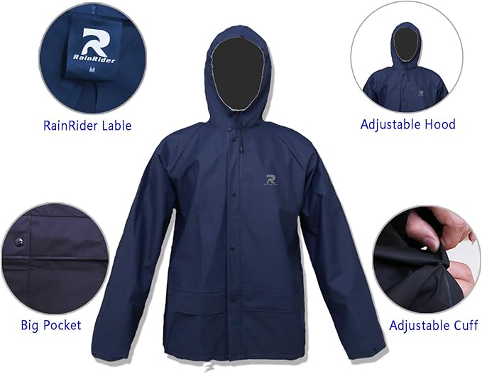 Ultra-Lite Rain Suit for Men Women Waterproof Protective Rain Coat with Pants 2 Pieces Rain Gear