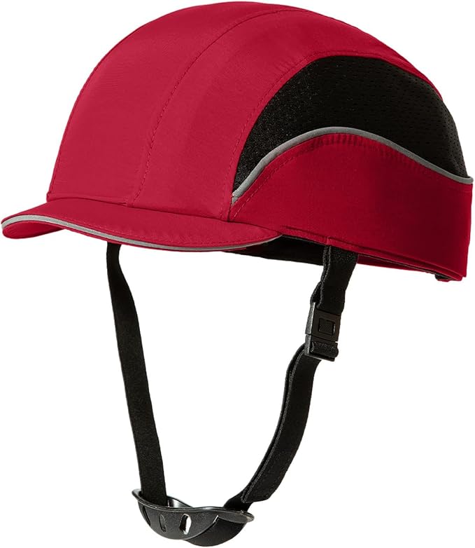TIHEEN Unisex Safety Bump Cap, Baseball Hat Style with Reflective Stripes Lightweight and Breathable Hard Hat Head Protection Cap